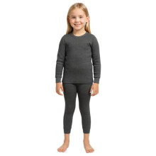 (0-1, Black Melange) Lux Cozi Heatek GirlS Round Neck Full Sleeves Thermal Set_Heatek_555_Girls_Fso_Tro_Bm_70_Set