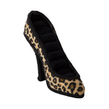 Decorative High Heel Shoe Shaped Jewelry Holder-leopard print