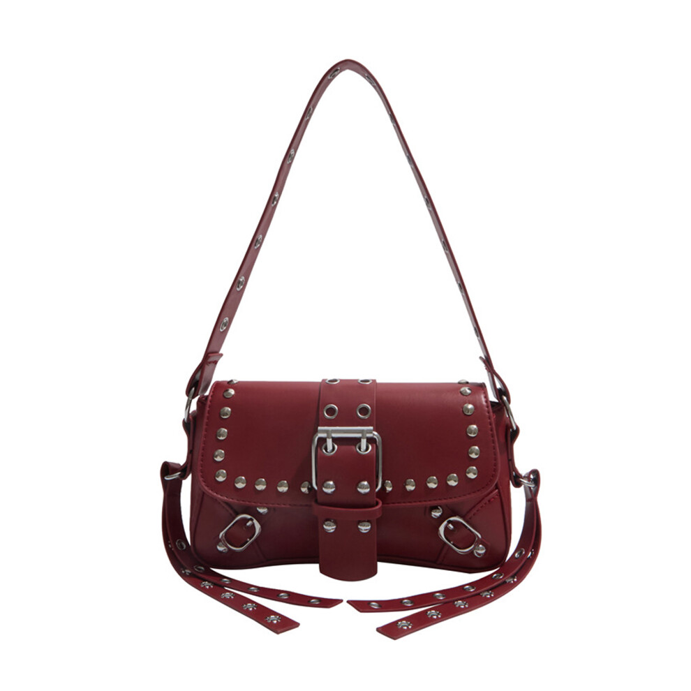 Stylish Pu Leather Shoulder Bag Women Armpit Purse Handbag- Red 7709000770113