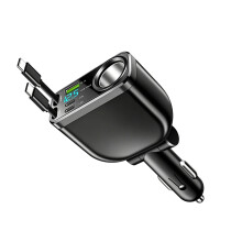 3 in 1 Fast 66W Rapidly Charge Car Retractable Cable Vehicle