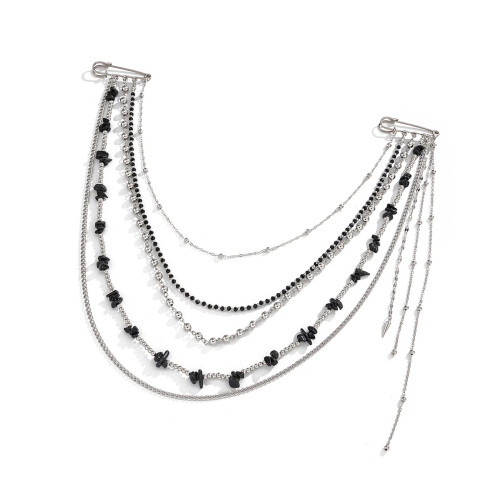 Épingle à revers ornée de cristal,-Noir et blanc 02 Blanc K 0390