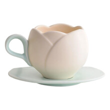 Elegante koffiekopjesset in retrostijl, 300 ml verdikt-Wit