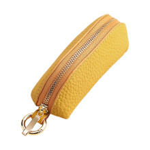 Compact Ladies Purse Soft PU Leather Coin Bag Key Holder-Yellow