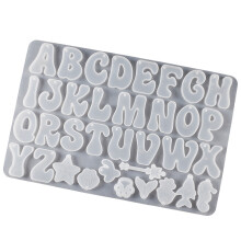Silikonform mit 26 Buchstaben zum Basteln von Schlüsselanhängern