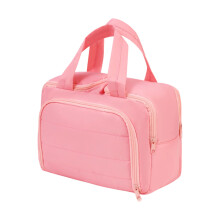 Large Capacity Two Opening Cosmetic Bag Fashionable-Pink