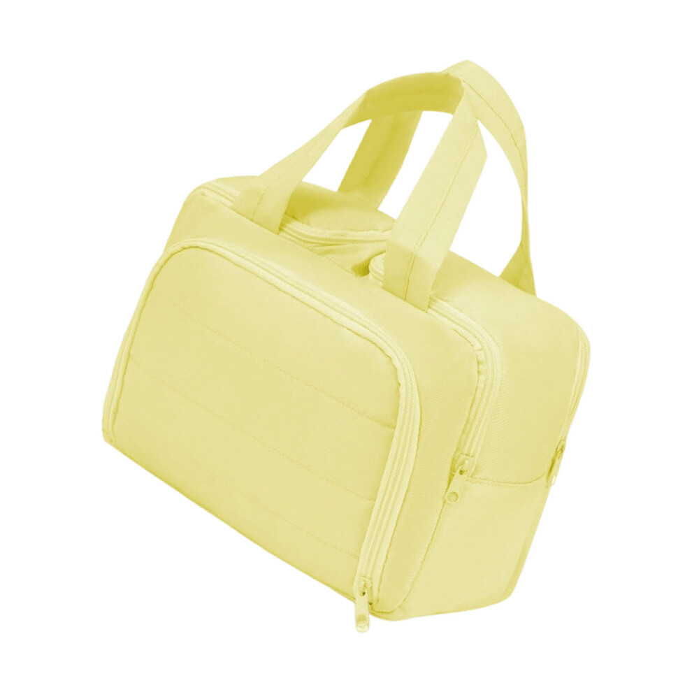 Practical Fabric Cosmetic Pouches Double Opening-Light Yellow