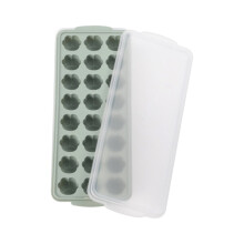 Bac à glaçons en silicone en forme de cœur avec couvercle, vert