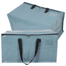 Set van 2 opvouwbare opbergtassen met ritssluiting, PE verhuis- &