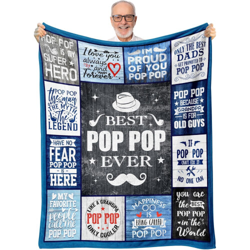 Couverture Papa – Flanelle douce, 152 x 127 cm