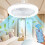 Ventilateur de plafond moderne encastré avec lumière LED et télécommande 1