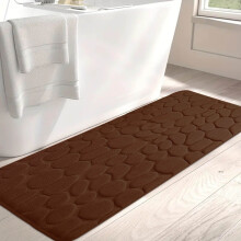 Tapis de bain beige lavable rectangulaire 10 x 17 pouces
