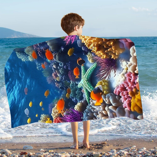 Παιδική Πετσέτα Θαλάσσης Μικροΐνες 150x75cm Γρήγορο Στέγνωμα Μαλακή