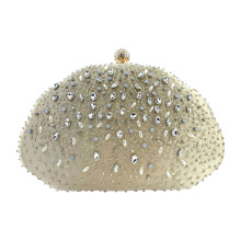 Exquisite Rhinestones Decorated Evening Bag For-Champagne