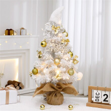 Sapin de Noël de bureau pré-illuminé et enneigé, 45 cm