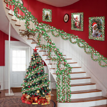 Enfeite de Natal com listras peludas, 300 cm, multicolorido