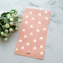 Sachets à friandises en papier kraft rose – Convient au contact alimentaire, rectangulaires, 25