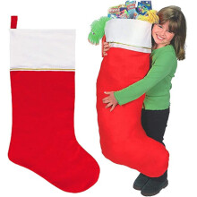 Chaussette de Noël en feutre rouge 96,5 cm