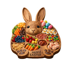 Plato de cerámica con forma de cara de conejo de Pascua (1 pieza)