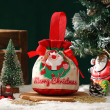 Sac cadeau de Noël en velours avec cordon de serrage – 1 pièce