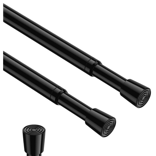 Zwarte verstelbare spanstang 16-28 inch (2 stuks)