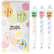 Puckator Foodiemals Bubble Tea Everlasting Pencil Pack of 3