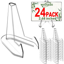 Soporte de caballete de acrílico transparente de 2,68 pulgadas (paquete de 24)