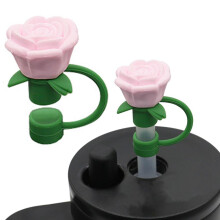Embouts de paille en silicone en forme de rose pour pailles de 10 mm – 9 couleurs
