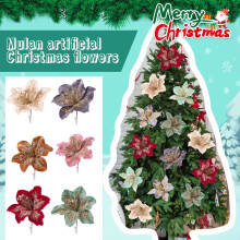 Guirlande de magnolia artificiel avec des poinsettias