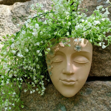 Pot mural en résine à motif visage 3,5 x 6,3 pouces