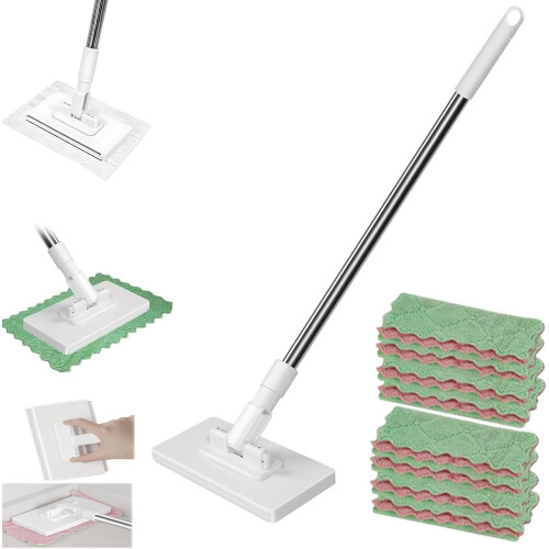 Balai-serpillère jetable pour le visage avec manche extensible de 100 cm