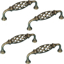 Poignées de meuble rondes noires – Alliage fer-nickel, 96 mm