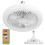 Ventilateur de plafond LED avec lumière et télécommande, 3 vitesses, 1