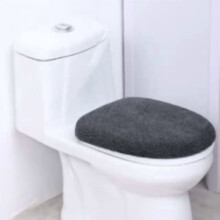 Housse de couvercle de toilette en microfibre 17,5 x 15 pouces avec dos en caoutchouc