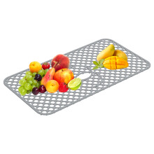 Tapis d'évier en silicone avec base antidérapante et trous d'évacuation