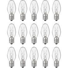 Ampoules pour lampe à sel blanc chaud 15 W C7 à intensité variable (lot de 15)