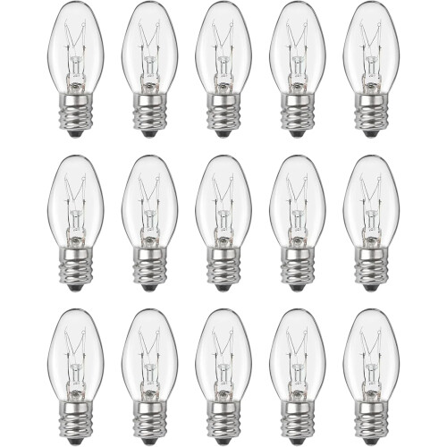 Ampoules pour lampe à sel blanc chaud 15 W C7 à intensité variable (lot de 15)