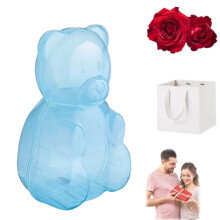 Scatola per caramelle trasparente a forma di orsetto - Plastica PET, 40x22 cm