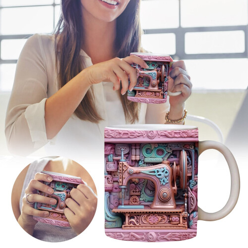 Mug en céramique 325 ml en forme de machine à coudre