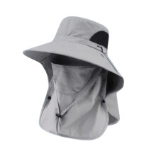 Vissen Brede Rand Zonnehoed Outdoor Klimmen Mesh-Lichtgrijs