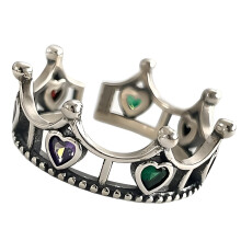 Beautiful Copper Crown Rings With Colorful Stones For Women And