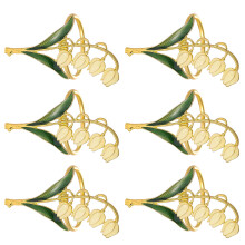 6Pcs/Pack Flower Shaped Napkin Rings For Restaurant-yellow