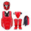 Practical Helmet Chest Guard for-Red five piece set M 1