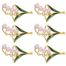 6Pcs/Pack Flower Shaped Napkin Rings For Restaurant-Plum