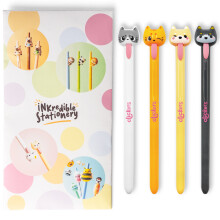 Puckator Adoramals cLicker Pens Cat and Dog Ballpoint Pens Pack of 4