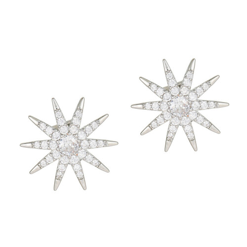 Trendy Two Tone Metal Ear Buds Decorations with Dazzling-Silver