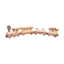 AmishToyBox.com Wooden Train Toy Play Set - 24" Long - CPSIA-Approved Finish (Harvest Stain and Natural)