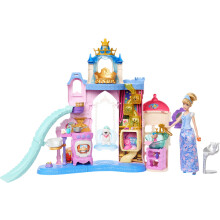 Mattel Disney Princess Tierpark Spielset & Cinderella Puppe mit 7 Spielbereichen, 2 Tierfreunden, Möbeln & 17 Zubehörteilen