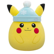 Squishmallows Pokémon Jul Vinter Pikachu Plush med Blå Hatt 14"