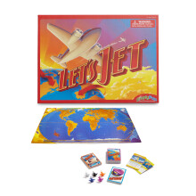 SimplyFun Lets Jet World Geography Game - Educational Board Game for Kids Ages 8+ - World Travel Game with Map, Cards, and Jet Pawns