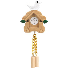 1Pc Miniatuur Houten Klok, 1/12 Schaal Toebehoren, Realistische Vogel Wandklok